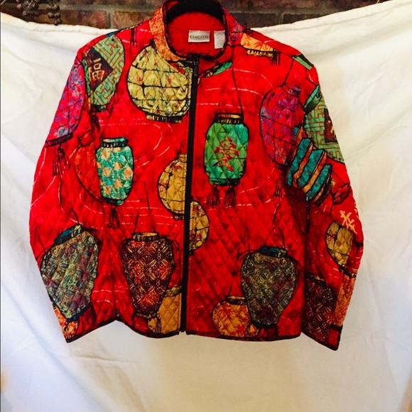 Chico's Jackets & Blazers - 💯% SILK CHICOS jacket lanterns, pretty, unique